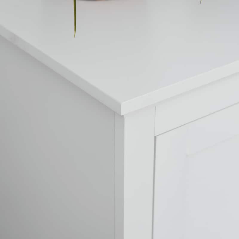 HOMCOM Laundry Room Organization and Storage Cabinet Freestanding Furniture with 2 Tilt Out Hamper Design, White - 30*15.75*27.5