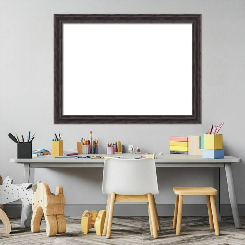 Amanti Art Rustic Pine Black Narrow Framed Dry Erase Magnetic Board