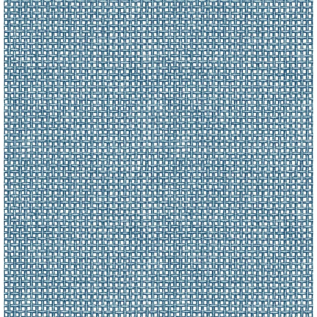 A-Street Prints Zia Blue Basketweave Wallpaper