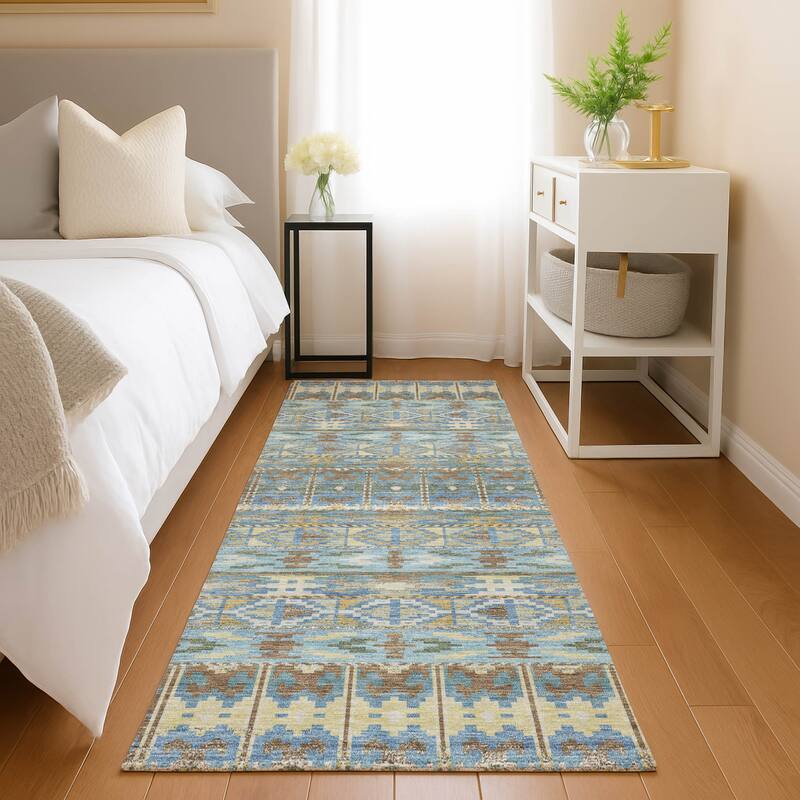 Machine Washable Indoor/ Outdoor Global Haswell Chantille Rug