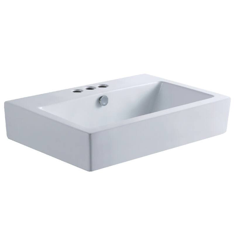 Kingston Brass Clearwater 23-5/8" Rectangular Vitreous China Vessel - White