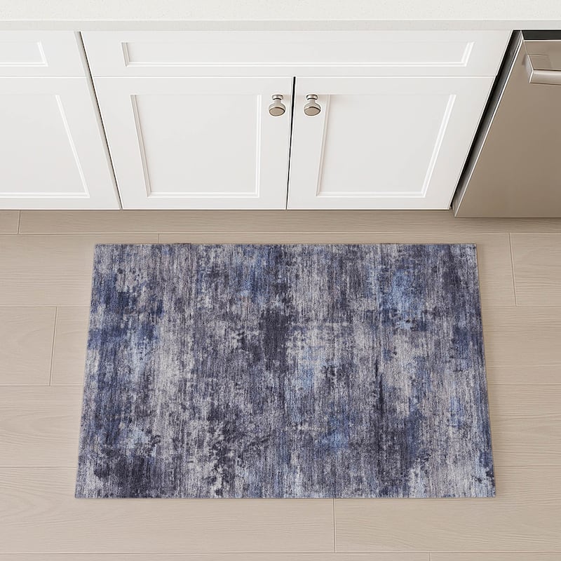 Machine Washable Indoor/ Outdoor Modern Solid Chantille Rug
