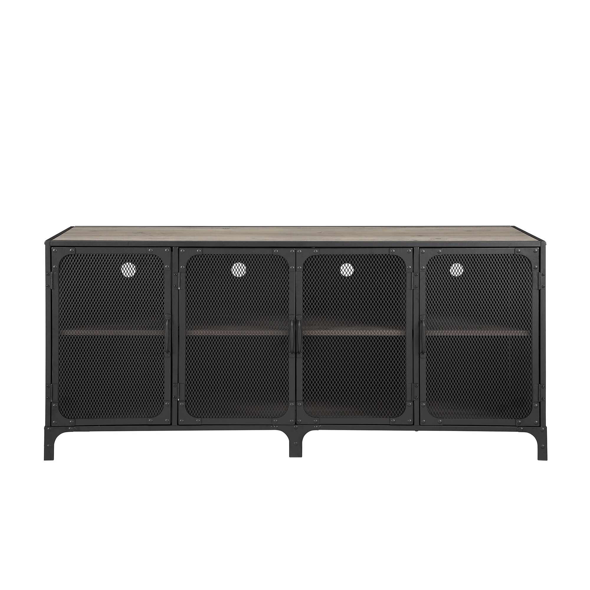 Shop Delacora We Bd60soi4d Cavalier 60 Wide Metal Mesh And Laminate Wood Overstock 28308578