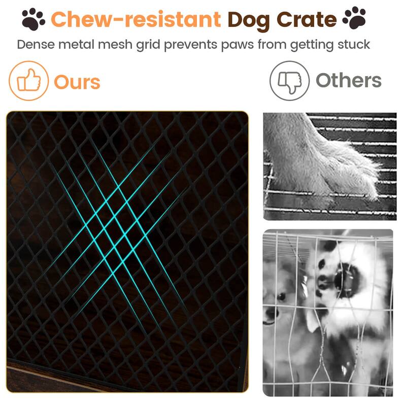 Costway Furniture Style Dog Crate for Small Medium Dogs Translucent - See Details