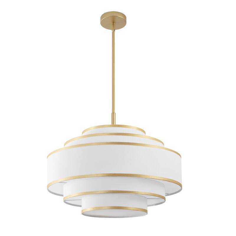 24" 5-Light Dimmable Tiered Drum Chandelier