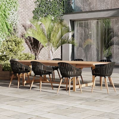 Amazonia Rawlins 9pc 100 FSC Wood Outdoor Patio Dining Set