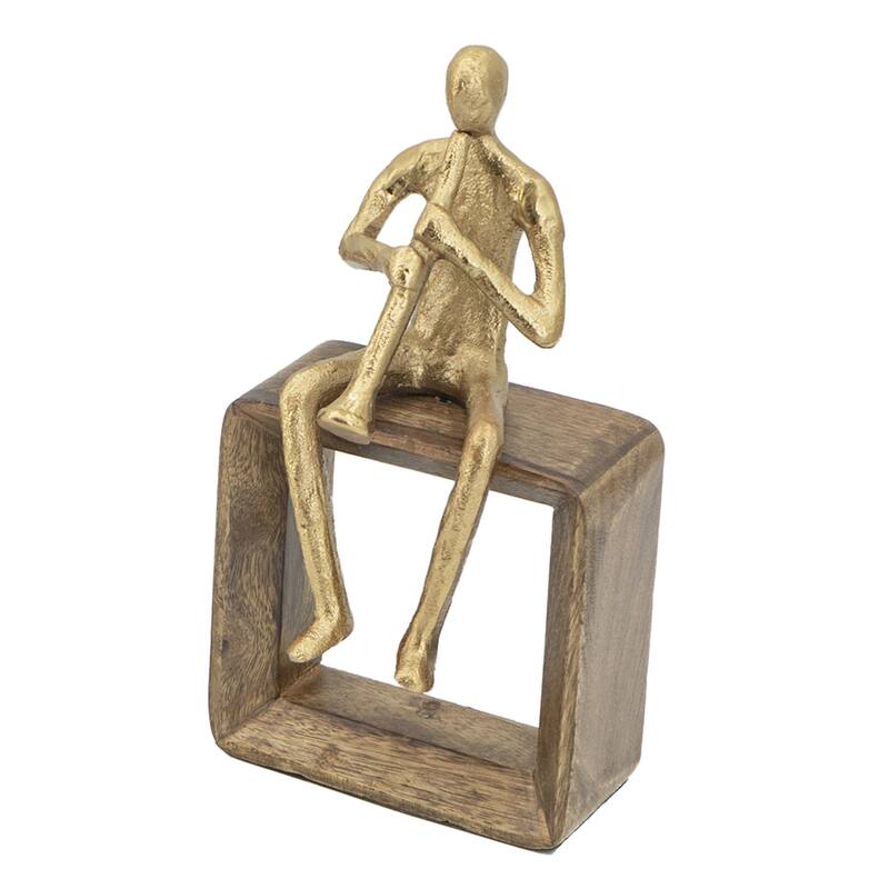 Musician Figure with Clarinet - 9.75" - Gold