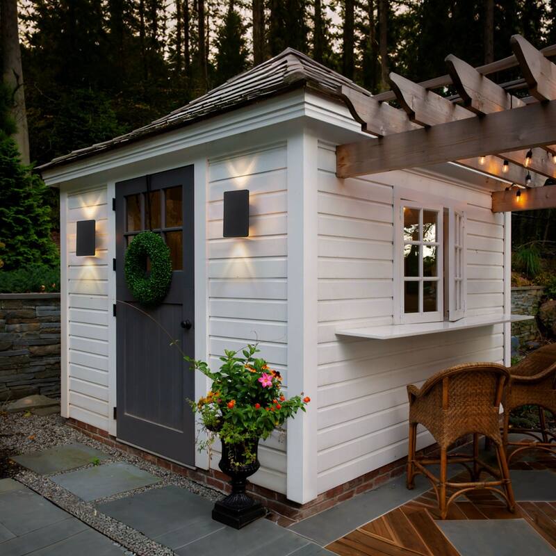 Modern 2-light Integrated LED Outdoor Wall Light Dimmable Wall Sconce - H14.2" x W5.9"