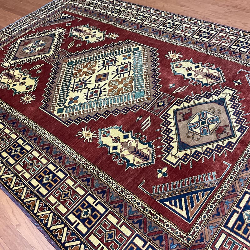 HERAT ORIENTAL Handmade Super Kazak Wool Rug - 6'9" x 9'8"