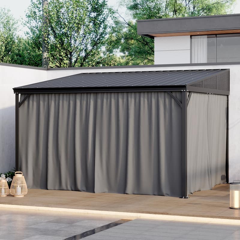 Aluminum Patio Gazebo Curtains Mosquito Netting Outdoor Canopy Backyard Poolside Garage Door