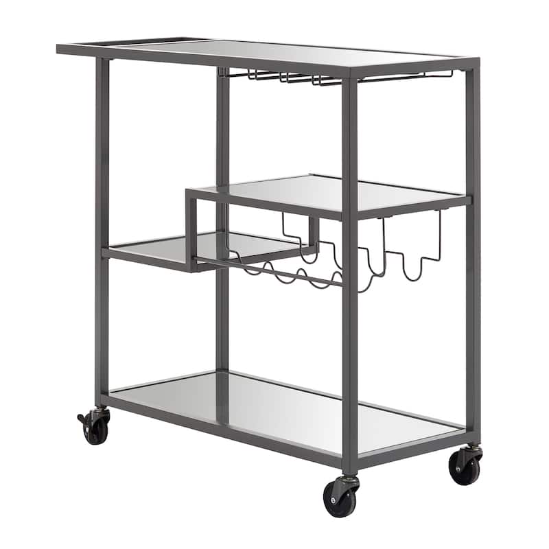 Metropolitan Mirrored Glass Top Metal Bar Cart by iNSPIRE Q Bold