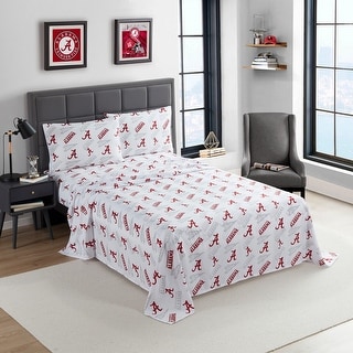 Ncaa Officially Licenced Alabama Crimson Tide Sheet Set - Bed Bath ...