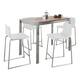 Option White Faux Leather/Walnut Wood Top