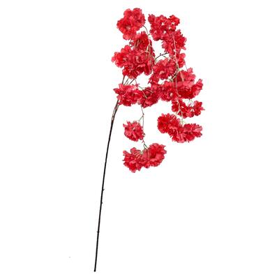 Set of 3 Red Artificial Cherry Blossom Cluster Flower Stem Hanging Spray 58in - 58" L x 12" W x 4" DP