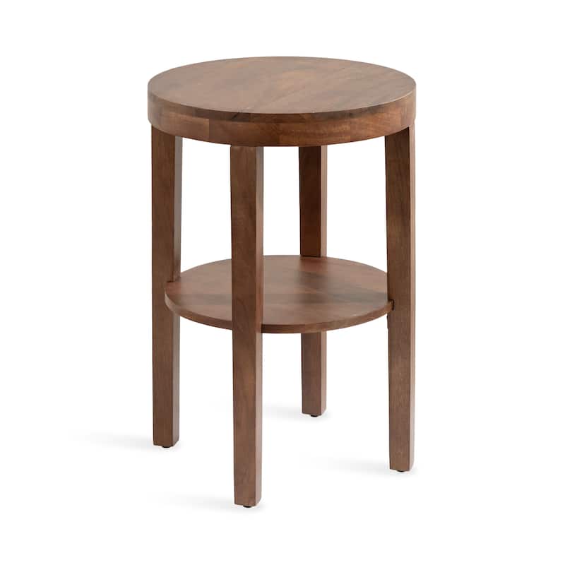 Kate and Laurel Talcott Round Wood Side Table - 16x16x24 - Walnut Brown
