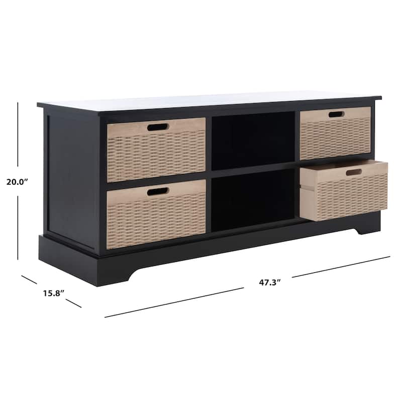 SAFAVIEH Landers 47-inch Storage Media TV Stand - 47.3" W x 15.8" L x 20" H