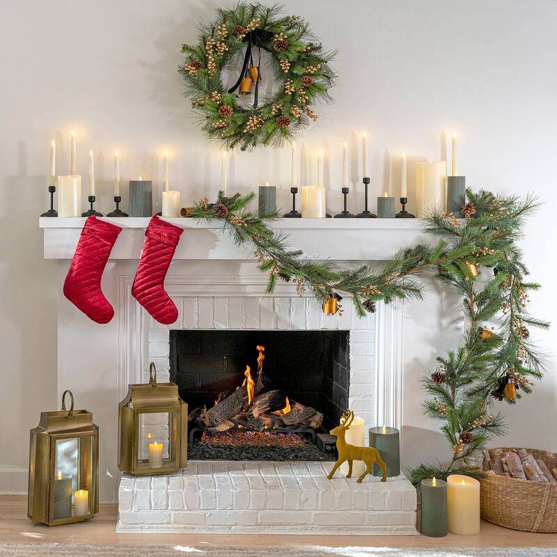 National Tree Company 22 in. HGTV Home Collection Slim Lantern, Christmas Themed Home Decor, Medium, Gold - 22 in