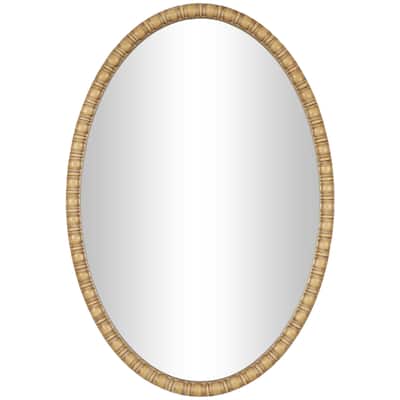 Wooden Room Wall Mirror with Beaded Inspired Frame - Brown - Roche River Decor