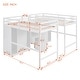 preview thumbnail 8 of 9, Double Twin Loft Beds with Wardrobes and Staircase, White - Sturdy & Fun