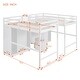 preview thumbnail 9 of 10, Elegant Double Twin Loft Beds with Wardrobes and Staircase, White