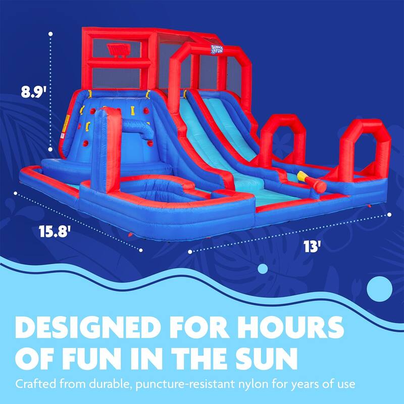 Sunny & Fun Mega Climb N' Go Inflatable Water Slide Park