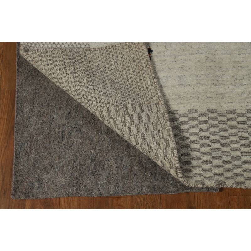 Hand Knotted Oriental 100% Wool Carpet Tribal Tribal Beige & Ivories Gabbeh Area Rug - 7' 9'' X 5' 6''