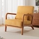 preview thumbnail 3 of 161, 25" W Mid Century Upholstered Wood Accent Chair with Pillow