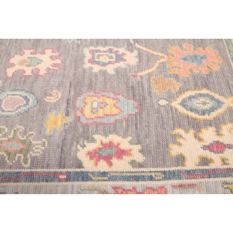 ECARPETGALLERY Hand-knotted Modern Oushak Dark Grey Wool Rug - 3'6 x 5'7