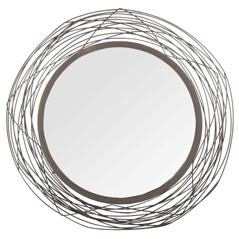SAFAVIEH Nixie 21-inch Modern Black Round Mirror - 20.8" W x 0.8" L x 20.8" H