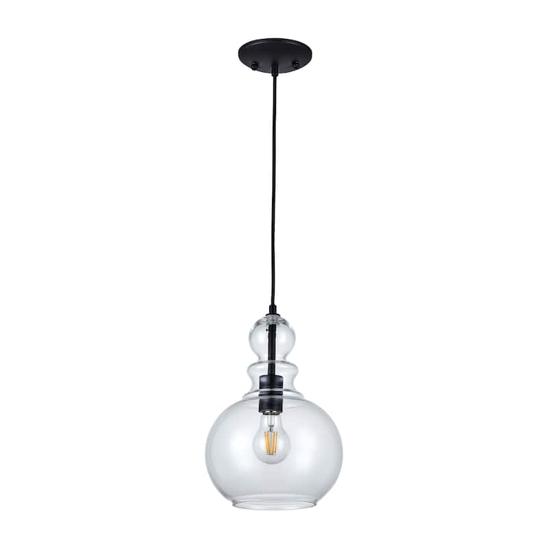 1 LT Pendant with Clear Glass Shade 75W BULB NOT INCLUDE - Oil Rub Bronze