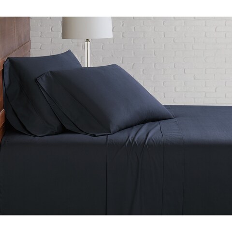 Brooklyn Loom Solid Cotton Percale Bed Sheet Set