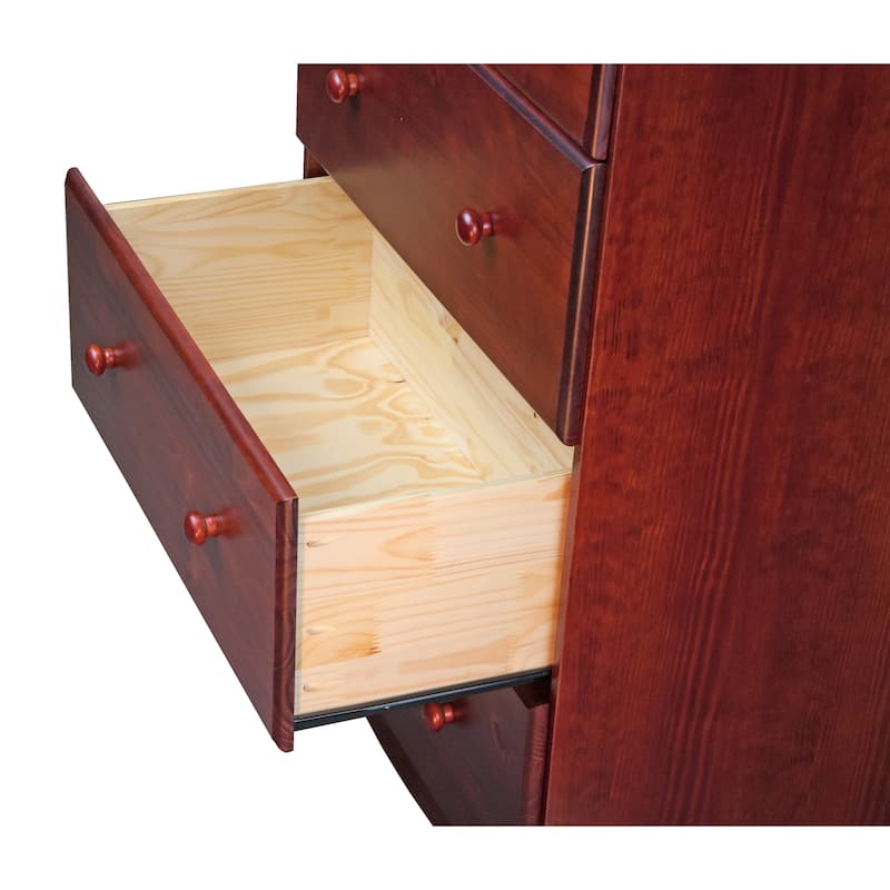 Palace Imports 100% Solid Wood 5-Jumbo Drawer Chest with Lock