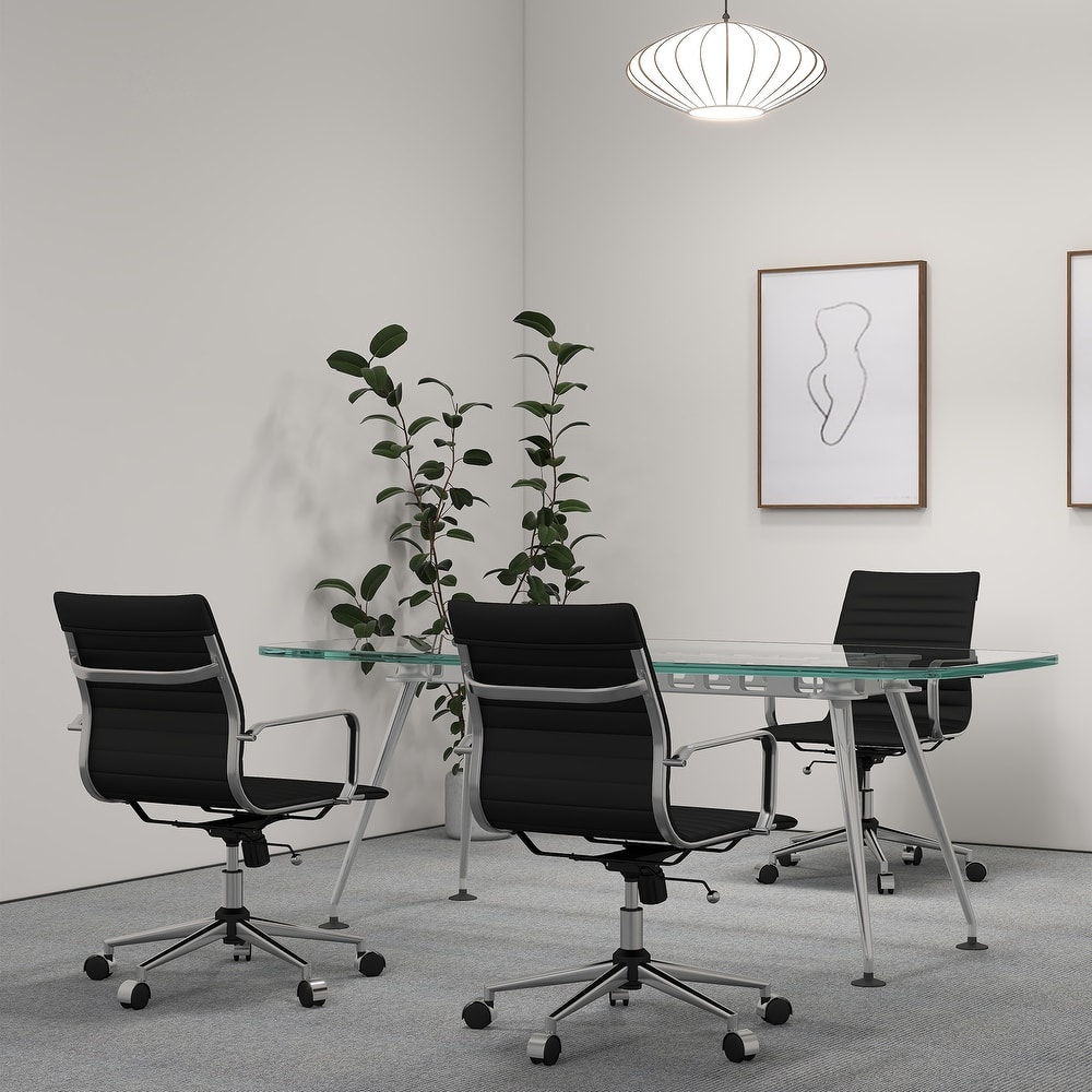 LUXMOD Ribbed Home Office Computer Chair Desk Chair