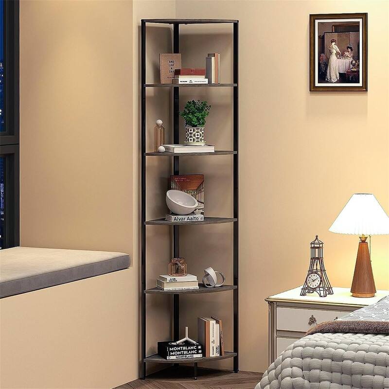 6 Tier Corner Shelf - 12.2"D x 18.1"W x 63.1"H
