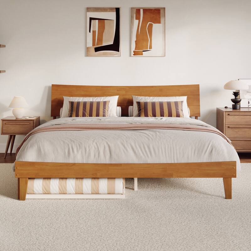 Phoenix Wood Platform Bed with Trundle