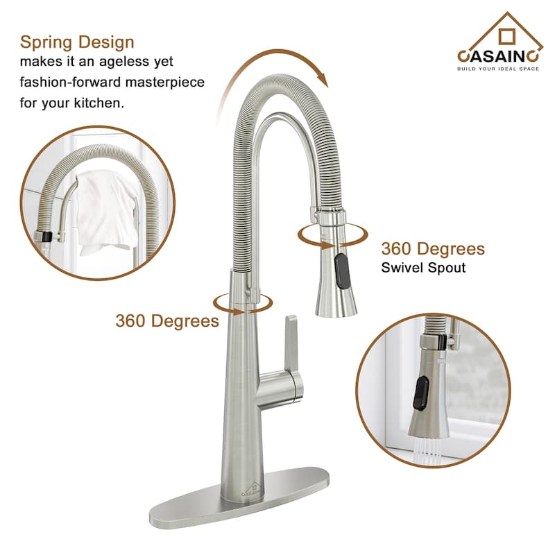 All-in-one Handmade 33 in. Stainless Steel Farmhouse/Apron-Front Kitchen Sink with Faucet, Bottom Grid, and Basket Strainer