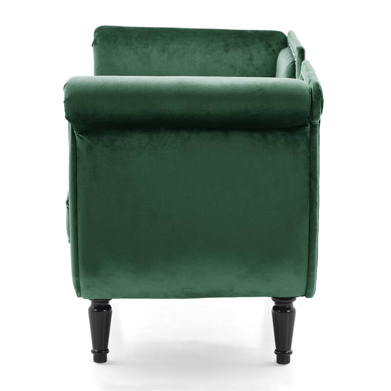 Christopher Knight Home - Velvet Bench with Nailhead Trim & Curved Arms