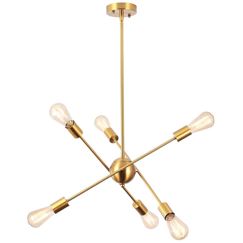 6-Light Sputnik Chandelier for Living Room Bedroom