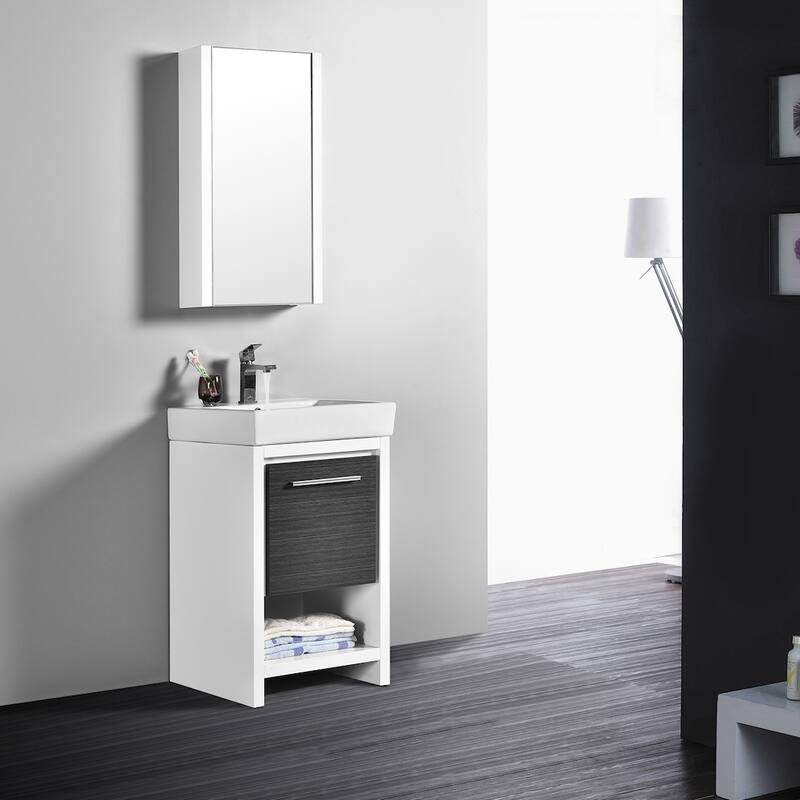 Solid Wood Bathroom Vanity with Mirror Medicine Cabinet