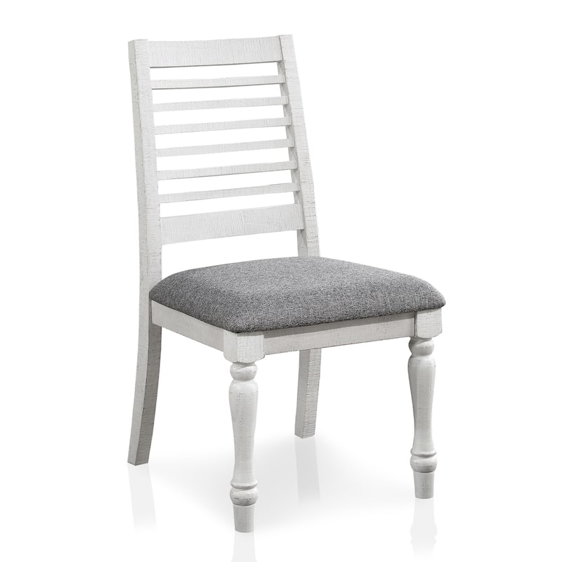 Ionessa Rustic Farmhouse White Ladderback Dining Chairs (Set of 2) by Furniture of America