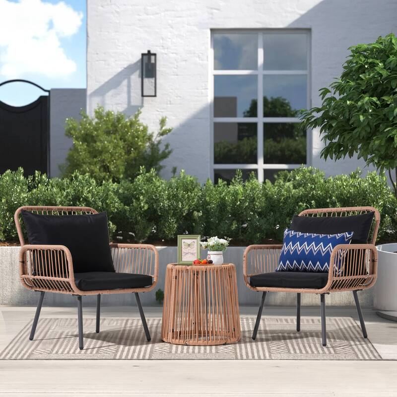 Outdoor 3 Piece Metal Patio Furniture Set Set Sofa
