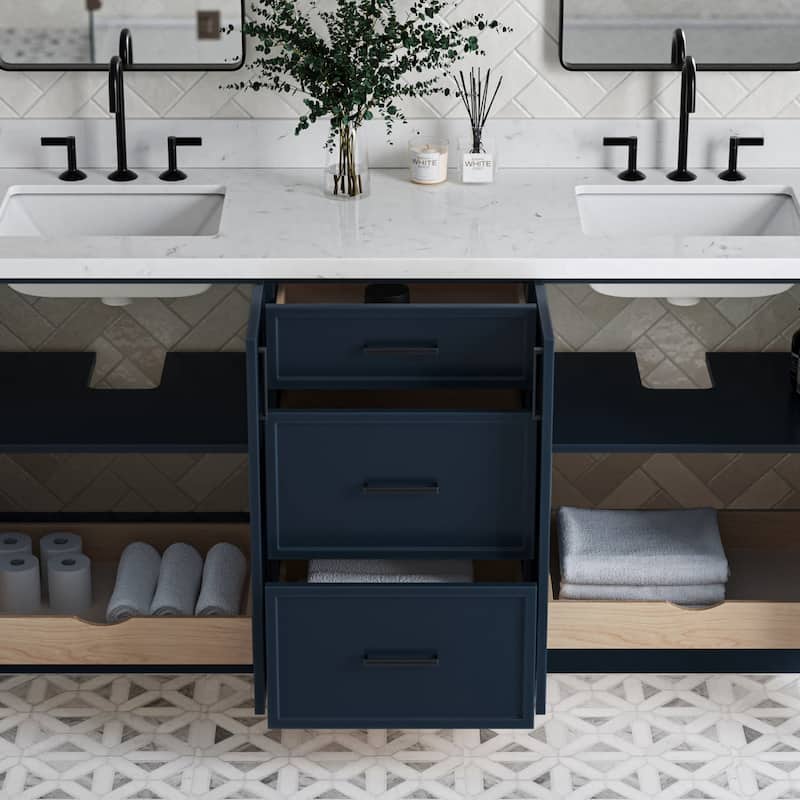 Ariel K72D-BC Kelly 72" Double Free Standing Vanity Cabinet Only