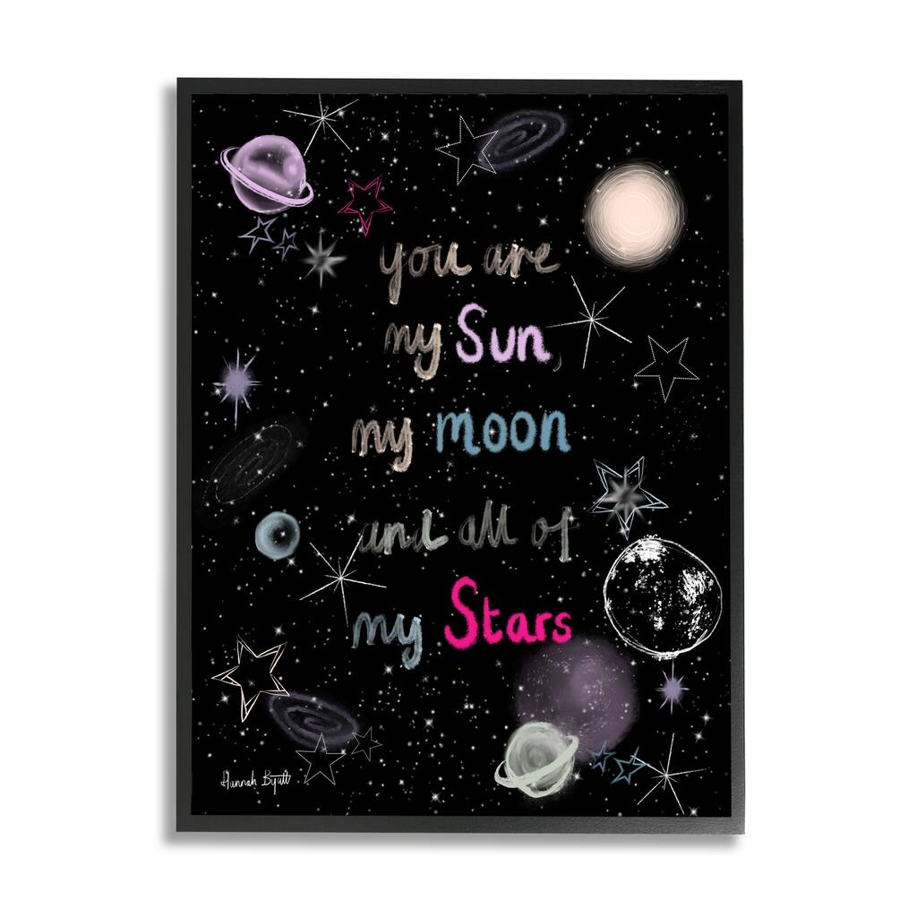 Stupell Outer Space Phrase Framed Giclee Art Design by Hannah Byatt