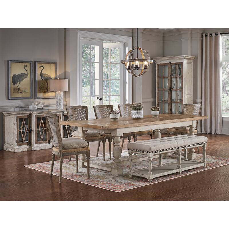 Dove Stalone Shabby Chic 64-inch Glass Front Server
