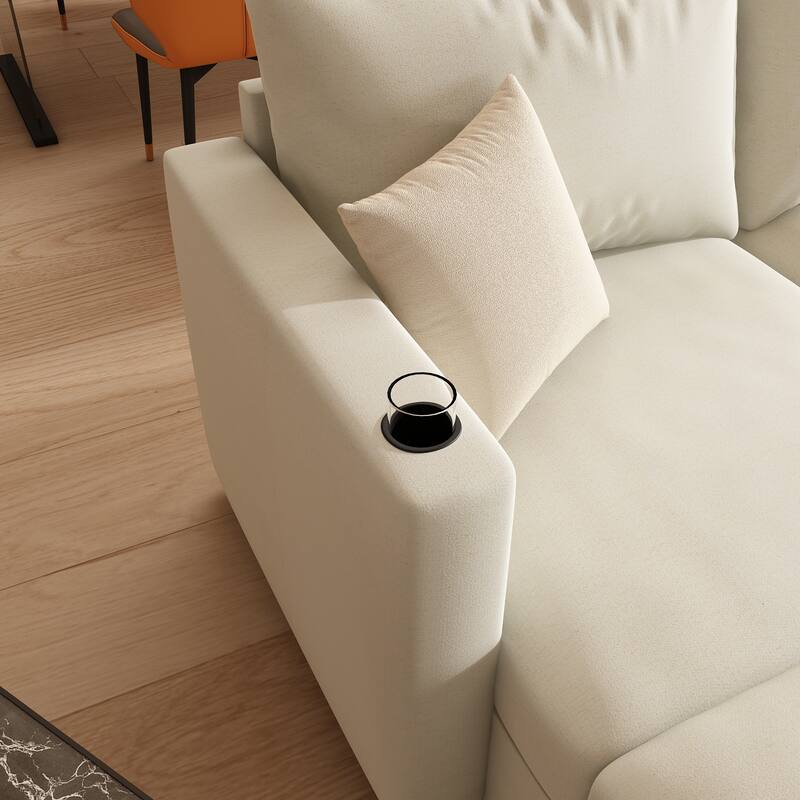 123" U-Shaped 4-Seater Sofa with Storage Ottomans
