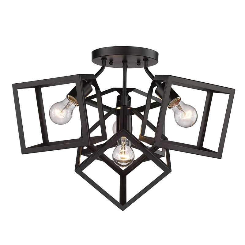 Golden Lighting 2086-4SF Cassio 4 Light 24" Wide Semi-Flush Square