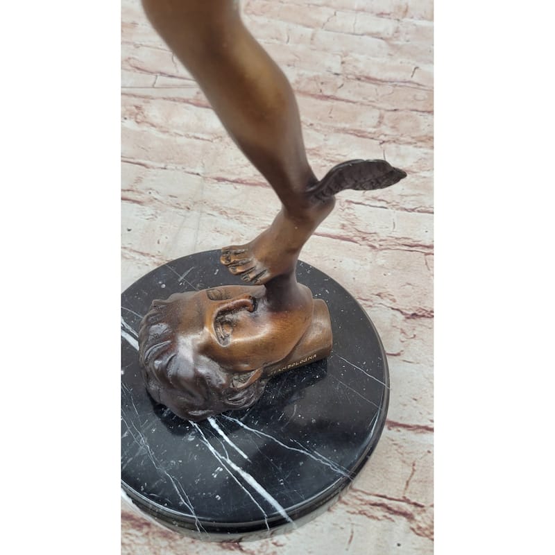 Hand Made Giambologna Flying Mercury Bronze Sculpture By Lost Wax Method
