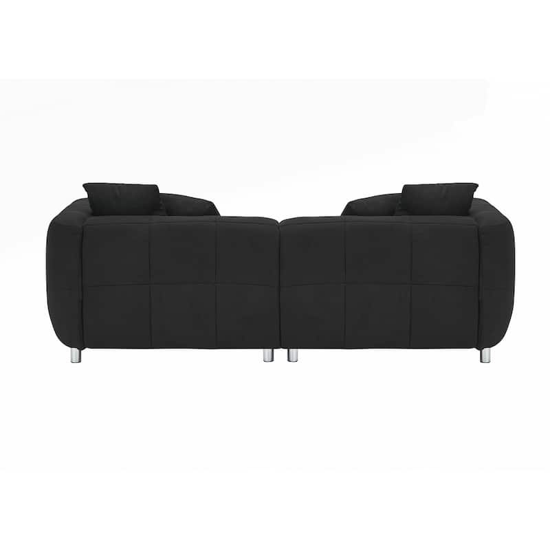 3 Seater Sofa Solid Wood Frame Couch with 4 Pillows