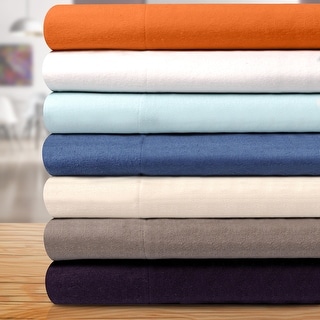 Superior Modern Solid Flannel Cotton 2 Piece Pillowcase Set