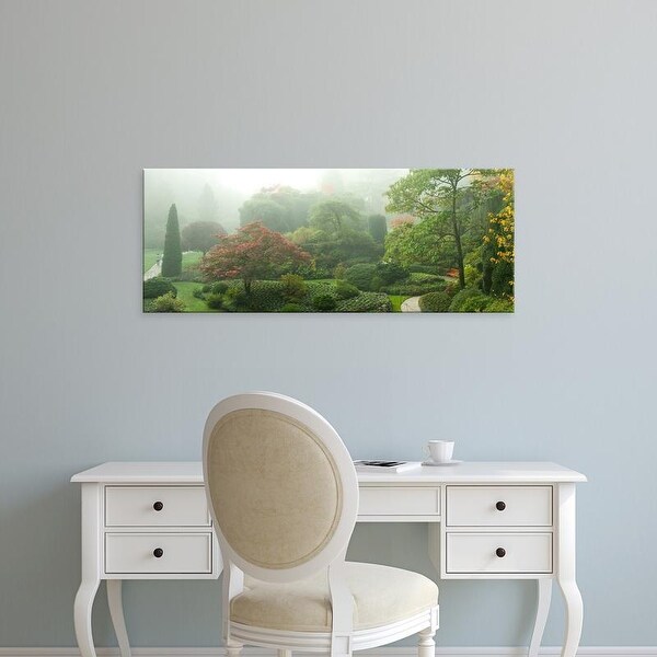 Easy Art Prints Panoramic Image 'Trees, Butchart Gardens, Vancouver Island, British Columbia, Canada' Canvas Art